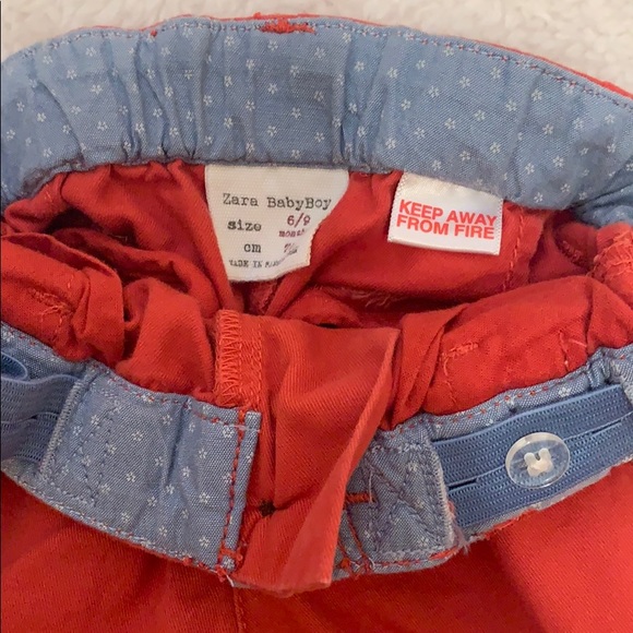 Zara BabyBoy 6/9 month deep orange shorts - Picture 4 of 4